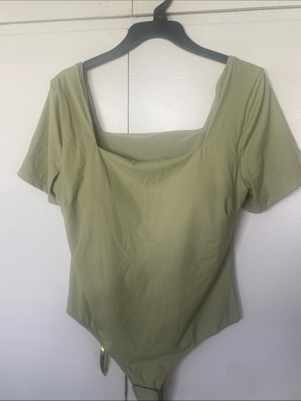 Sage Square-Neck Short Sleeve Bodysuit